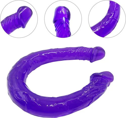 Miniatura 3 de Consoladores sexuales súper largos de doble extremo, de 18.1 pulgadas, juguetes sexuales, suaves y flexibles, consoladores de doble cara para pene