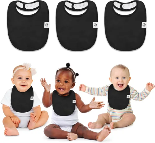 Miniatura 18 de Organic Cotton Baby Bibs for Drooling & Teething – Soft, Ultra Absorbent Baby Bib Set for Boys & Girls, 3-Pack Baberos blancos