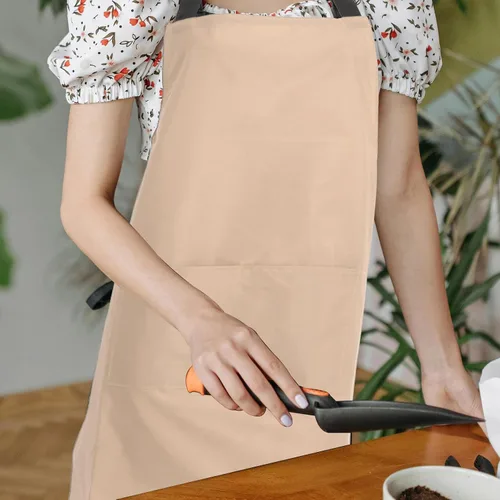 Miniatura 7 de NUOBESTY Waterproof Pvc Kitchen Apron for Men and Women Cooking Apron with Pocket Oil-resistant for Indoor Cooking and Dishwashing Pink