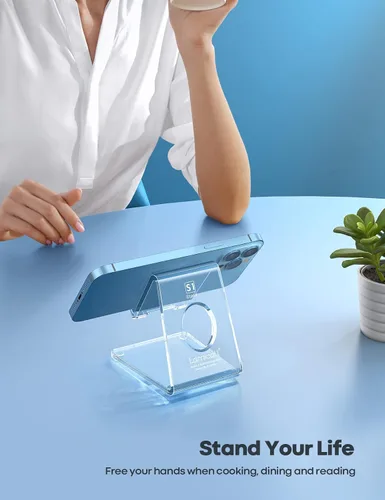 Miniatura 2 de Lamicall Soporte para teléfono celular, accesorios de escritorio - Soporte transparente para teléfono celular de oficina, soporte acrílico