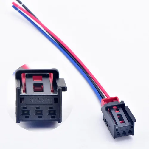 3 Pin 1.5 Series Car Rear Chair Connector 7N0972703 Auto Plug Socket para Audi VW Sagitar Tiguan Golf A3 Alakc4 Q5 Lámpara trasera (negro)