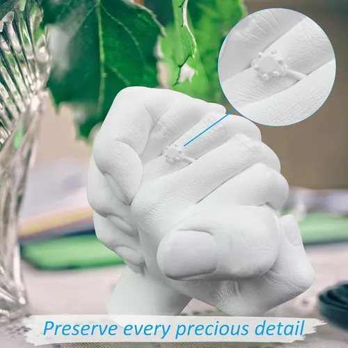 Miniatura 2 de Kit de fundición a mano para parejas y recuerdos, kit de molde de mano para parejas para actividades navideñas, kits de moldeo para adultos, niños