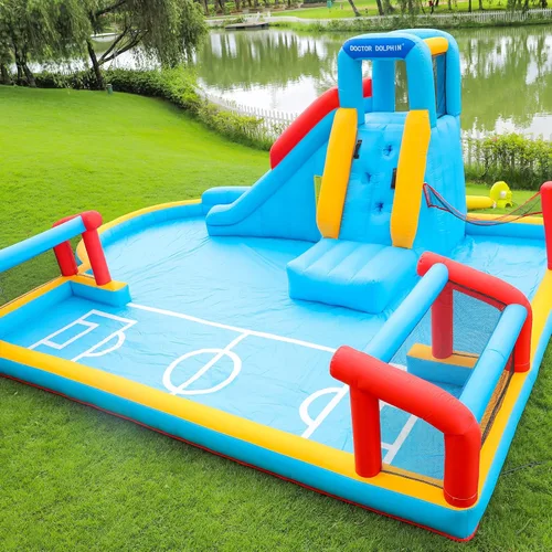 Miniatura 6 de Doctor Dolphin Casa de rebote para niños, casa inflable con tobogán, casa hinchable para niños, castillo hinchable para tobogán acuático inflable