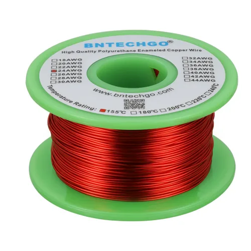 Miniatura 19 de BNTECHGO - Alambre magnético de 26 AWG, cable de cobre esmaltado para bobinado, 4 onzas, 0.0157 pulgadas de diámetro, 1 bobina de color rojo, Rojo 4