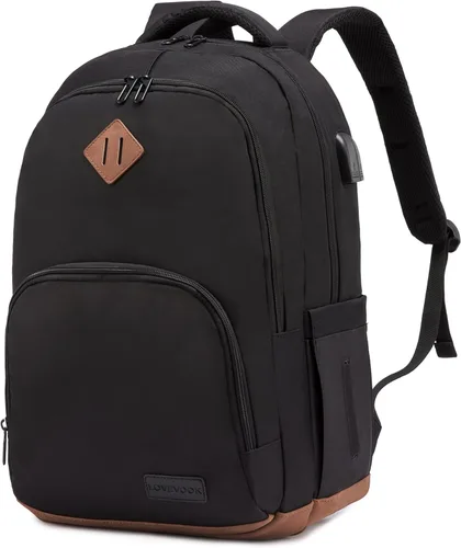 Miniatura 6 de LOVEVOOK Mochila escolar para mujeres y hombres, mochila clásica con compartimento para laptop de 15.6 pulgadas, bolsa ligera para libros