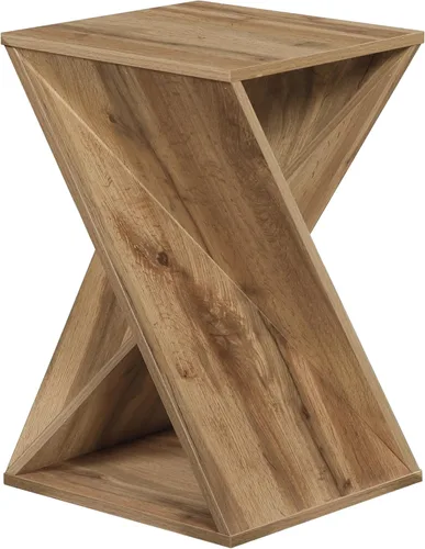 Miniatura 3 de Mesa Auxiliar Moderna Única con Extremo Retorcido, Mesa Lateral de Estilo Rústico, Estilo Rústico, Sala de Estar, Mesa Decorativa de Dormitorio