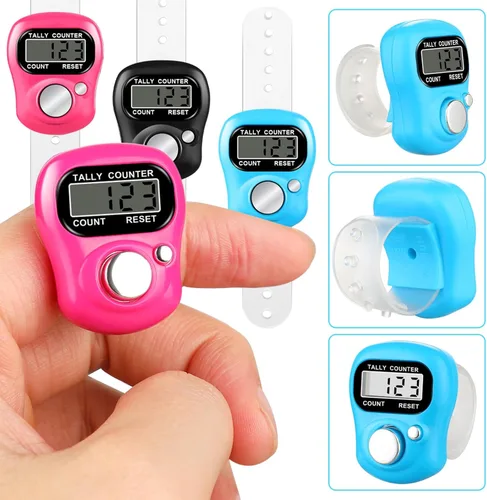 Miniatura 3 de Contador electrónico de dedos, pantalla digital electrónica, contador de clicker de cuentos de mano, contador digital de mano para contar números