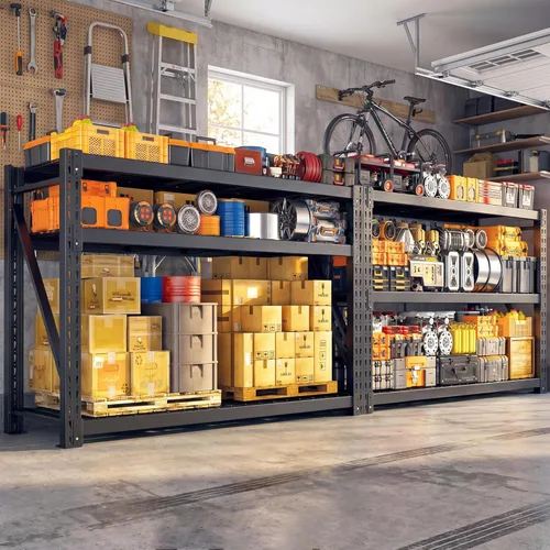 Miniatura 19 de Bepatio Estantería de garaje resistente de 11000 libras, estantes de almacenamiento ajustables de 4 niveles, estantería de metal, estante industrial