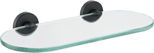 Miniatura 35 de JQK Estante de vidrio para baño dorado, almacenamiento de ducha de vidrio templado de 20 por 5 pulgadas, montaje de pared dorado cepillado de acero