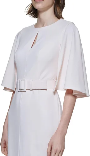 Miniatura 2 de Calvin Klein Vestido de manga con abertura para mujer, cinturón autocubierto con hebilla