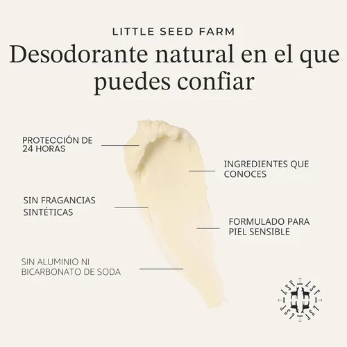Miniatura 3 de Little Seed Farm Crema de Desodorante Natural - Pomelo Limón - Desodorante Libre de Aluminio para Mujeres u Hombres, Peso Neto 2.4oz 68g