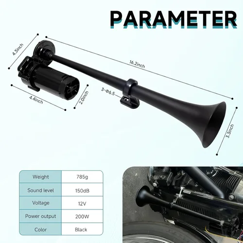 Miniatura 5 de Bocinas de aire para camión, kit de bocina de tren súper fuerte para vehículo de 12V/camión semi/coche/barco/jeep/furgoneta/motocicleta/SUV, bocina