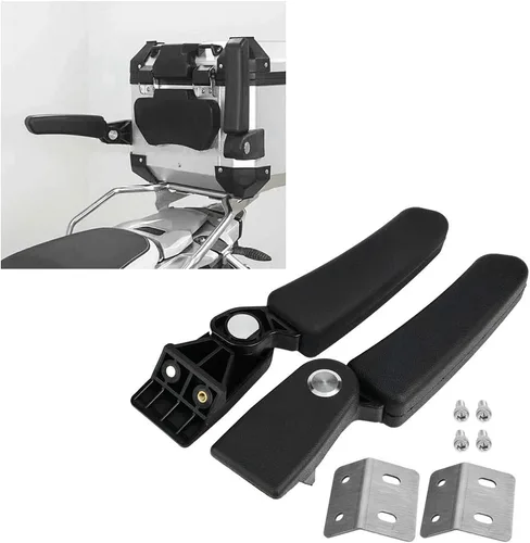 Miniatura 4 de Reposabrazos del pasajero de la motocicleta, 2 unids motocicleta pasajero trasero plegable superior caja caja de asiento trasero kit de reposabrazos
