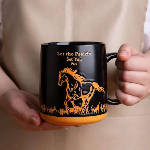 Miniatura 4 de AmorArc Juego de 6 tazas de café grandes de 18 onzas, tazas de café de cerámica con patrones texturizados de animales silvestres para té, café