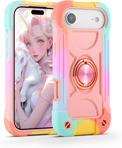 Miniatura 103 de MARKILL Funda compatible con iPhone Air de 6.5 pulgadas 2025 con soporte de anillo giratorio de 360 grados, protección contra caídas de grado