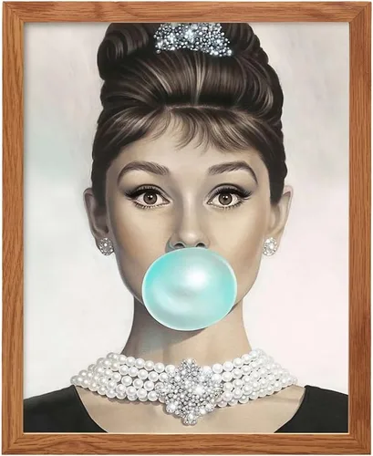 Miniatura 11 de Audrey Hepburn - Arte de pared de Audrey Hepburn azul, Holly Golightly, arte de pared glamoroso, póster de película vintage, regalo para mujeres