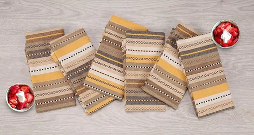 Miniatura 5 de Servilletas de tela, juego de 12 servilletas de algodón, servilletas de rayas de salsa de 18 x 18 pulgadas con esquinas en inglete y dobladillo