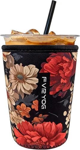 Miniatura 48 de Fundas de neopreno reutilizables aisladas para café helado, fundas para tazas de café helado, fundas para bebidas heladas y calientes