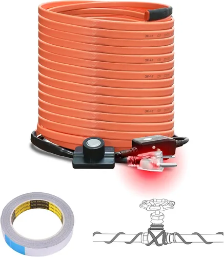 Miniatura 14 de Cupohus Cinta térmica para tuberías de agua con termostato de 6 pies, protección contra congelación, cable de rastro de calor autorregulable