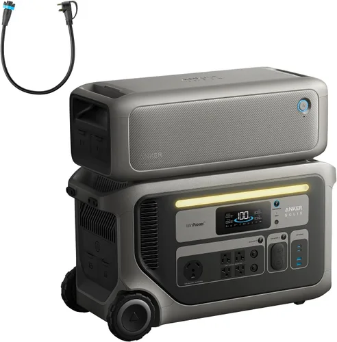 Miniatura 8 de Anker SOLIX Estación de energía portátil F3000 con 2 paneles solares de 400 W, 3,072 Wh, recarga de 6,000 W, ampliable a 24 kWh, generadores solares