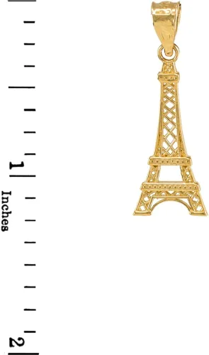 Miniatura 2 de Fine 10K oro Torre Eiffel encanto encanto colgante