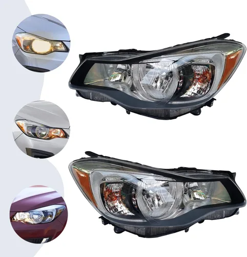 Miniatura 4 de CNCEST Par de faros delanteros halógenos, ajuste directo, carcasa cromada, lente transparente, para modelos Subaru Impreza 2015-2016, delantero