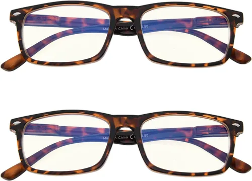 Miniatura 7 de Eyekepper - Paquete de 2 lentes anti luz azul para hombres, lentes bloqueadores de luz azul para computadora, anti fatiga visual, color negro