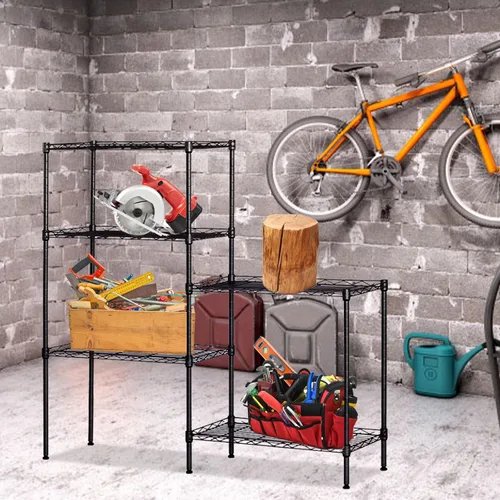 Miniatura 4 de BELANITAS Estantería de metal de 5 niveles, estantes de alambre de capas ajustables, estantería de alambre resistente para uso en el hogar, cocina