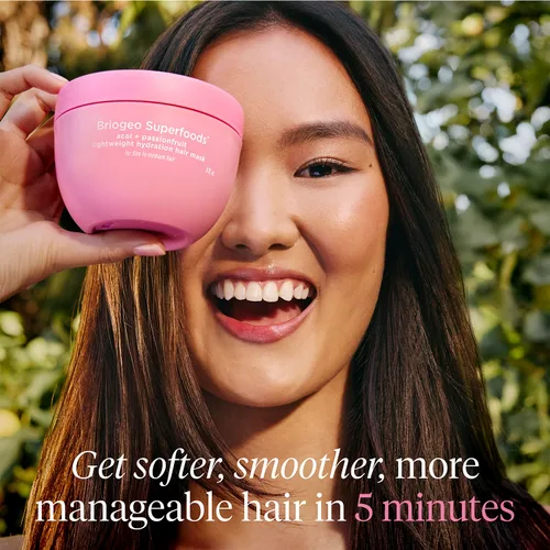 Miniatura 5 de Briogeo Superfoods Acai + Passionfruit - Mascarilla ligera de hidratación para el cabello Tratamiento acondicionador profundo sin proteínas