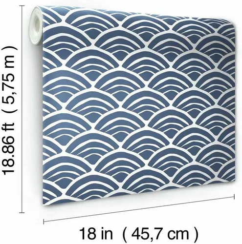 Miniatura 6 de RoomMates RMK12101RL Jane Dixon - Papel tapiz para despegar y pegar, color azul marino