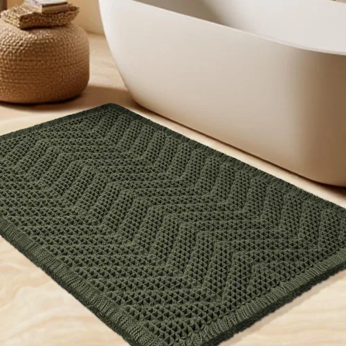 Miniatura 52 de Tapete de baño con diseño de gofre, moderno, bohemio, absorbente, antideslizante, ultrasuave, lavable a máquina, con letra de baño, dormitorio
