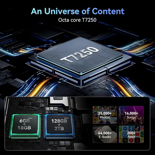 Miniatura 5 de Tablet N90 Android 16, tableta de 12 pulgadas 2K FHD+, tableta Android con teclado, WiFi 5G, 24GB+128GB/2TB, identificación facial, 9000 mAh, 4 años