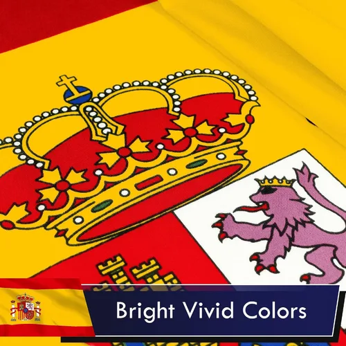 Miniatura 3 de G128 Bandera de España, 3 x 5 pies, serie LiteWeave, impresa en poliéster 100D, bandera de país, colores vibrantes, ojales de latón