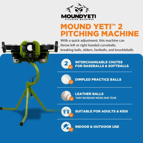 Miniatura 2 de Mound Yeti Baseball Softball Pitching Machine, Youth and Adult Single Wheel Pitching Machine for Baseball and Softball, Training Equipment