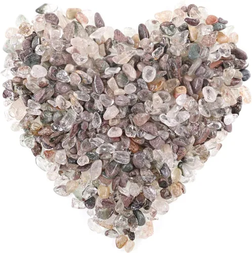 Miniatura 10 de Piedras Hilitchi cuarzo con piedras de cristal triturado, piedras naturales de curación para el hogar, decoración de interiores, piedras de curación