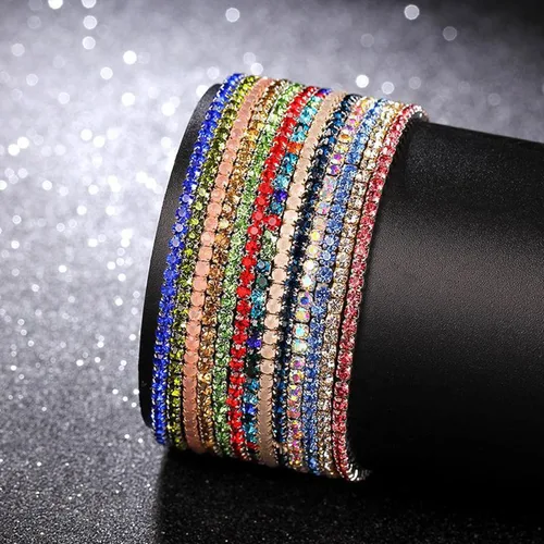 Miniatura 5 de Long tiantian 9 Pcs Tennis Bracelets for Women 9K Gold Plated Cubic Zirconia Classic Gold Bracelets for Women Dainty Tennis Bracelet Pack Fashion