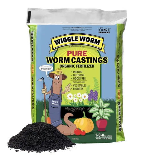 Wiggle Worm Fertilizante orgánico 100% puro para fundición de gusanos, 15 libras, mejora la fertilidad del suelo y la aireación para plantas de