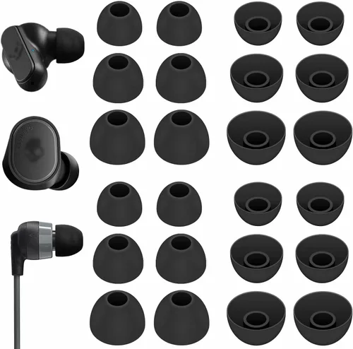Miniatura 10 de 12 pares de almohadillas compatibles con auriculares intraurales Skullcandy, accesorios de silicona flexible de repuesto compatibles con Skullcandy