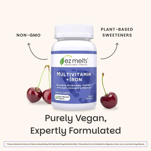 Miniatura 6 de EZ Melts Multivitamínico + Hierro - Multivitamínico diario para mujeres y hombres - Apoya niveles de energía saludables y protección antioxidante