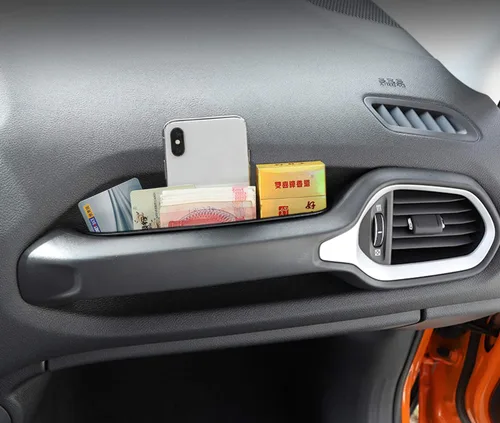 Miniatura 2 de YOCTM GrabTray Almacenamiento interior para Jeep Renegade 2015 2016 2017 2018 2019 2020 2021 2022 Co-pilot Grab Bar Bandeja Organizador Caja