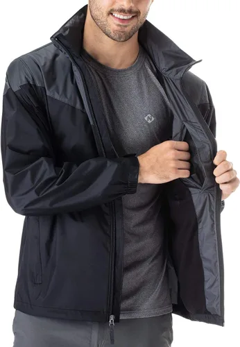 Miniatura 3 de NAVISKIN Chubasquero impermeable para hombre, con capucha oculta, poncho ligero y plegable