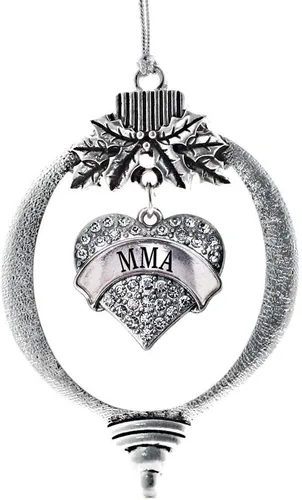 Miniatura 75 de Inspired Silver - Red Merry - Adorno de Navidad plateado - Adorno de árbol de Navidad con dije de corazón con circonita cúbica - Decoración colgante