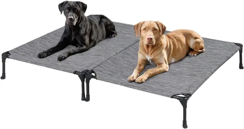 Miniatura 16 de Veehoo Outdoor Elevated Dog Bed for Large Dogs, Cooling Raised Dog Cot Off Ground Hammock Pet Beds with Breathable Mesh, No-Slip Feet, 50"x32