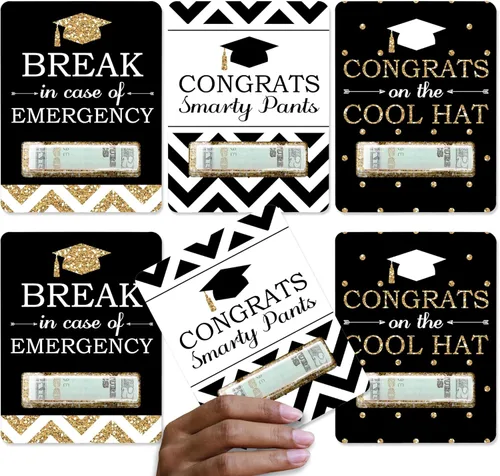 Big Dot of Happiness Borla que vale la pena la molestia - Oro - Regalo surtido de bricolaje para fiesta de graduación - Tarjetas de dinero