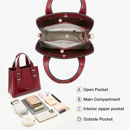 Miniatura 6 de LAORENTOU Monederos de cuero de vaca y bolso pequeño para mujer, bolso de mano para mujer, bolso de hombro para el día de la madre Designer