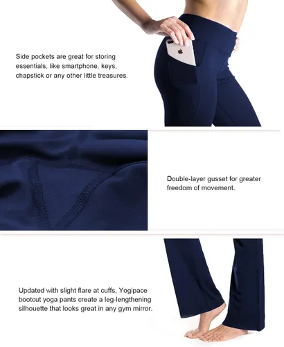 Miniatura 8 de Yogipace - Pantalones de yoga con bolsillos laterales para mujer, de 25/27/29/31/33/35/37 pulgadas, para descansar y para entrenamiento