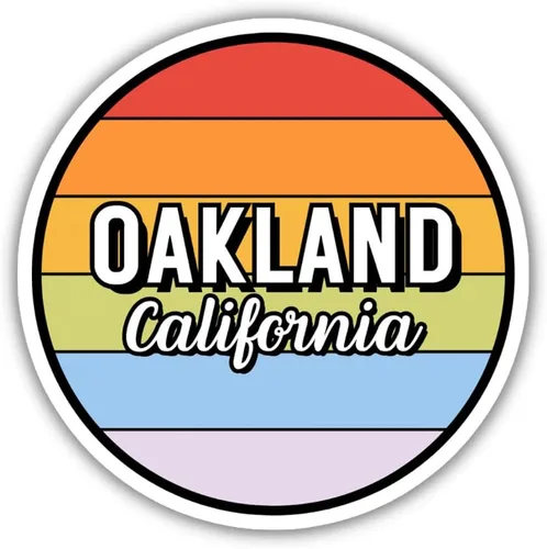 Miniatura 7 de Oakland California Travel Sticker, 2.5" Multiple Colors, Laptop Water Bottle Planner Journal, Collectible Places I've Been, Luggage Decal (Lavender)