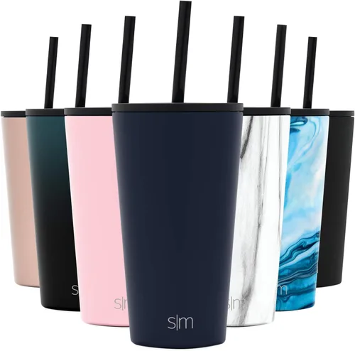 Miniatura 20 de Simple Modern - Vaso aislante con tapa y pajita Taza de café helado Botella de agua reutilizable de acero inoxidable Taza de viaje Regalos