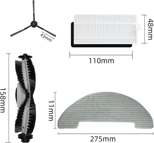 Miniatura 3 de 6 piezas de repuesto de cepillos laterales robot aspirador accesorios compatibles con XIEBRO HR1010 barredora