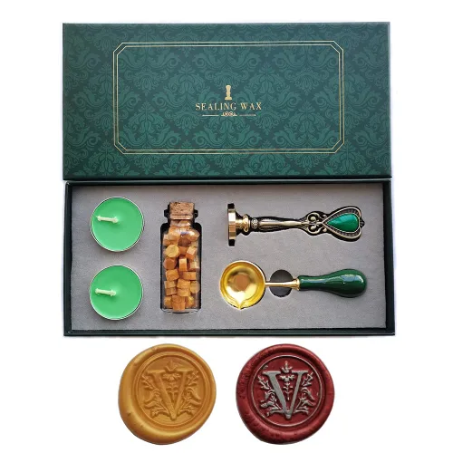 Miniatura 12 de Fancy Letters S - Juego de sellos de cera personalizados, sello de cera para tarjetas de cartas invitaciones letras S